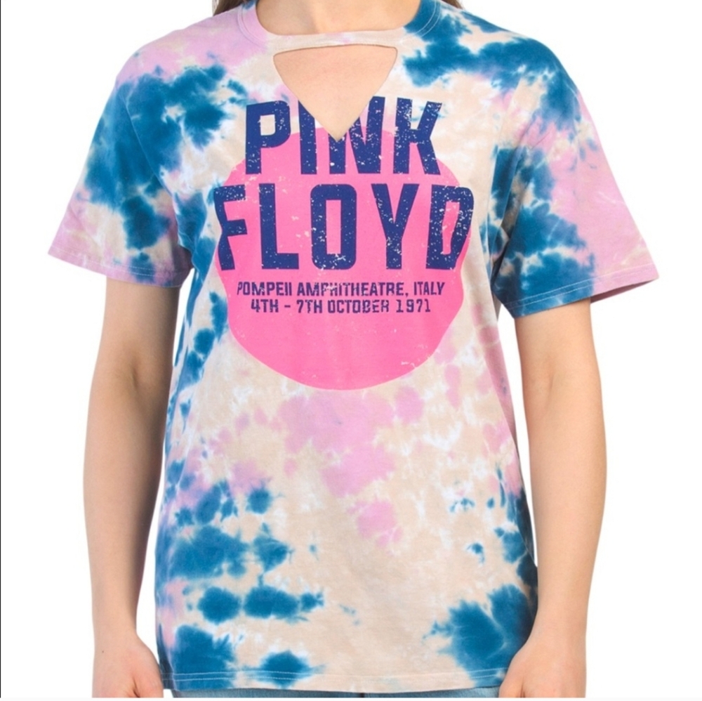 🔥4 for $25-NWOT Pink Floyd Cut Out Tie Dye Tee